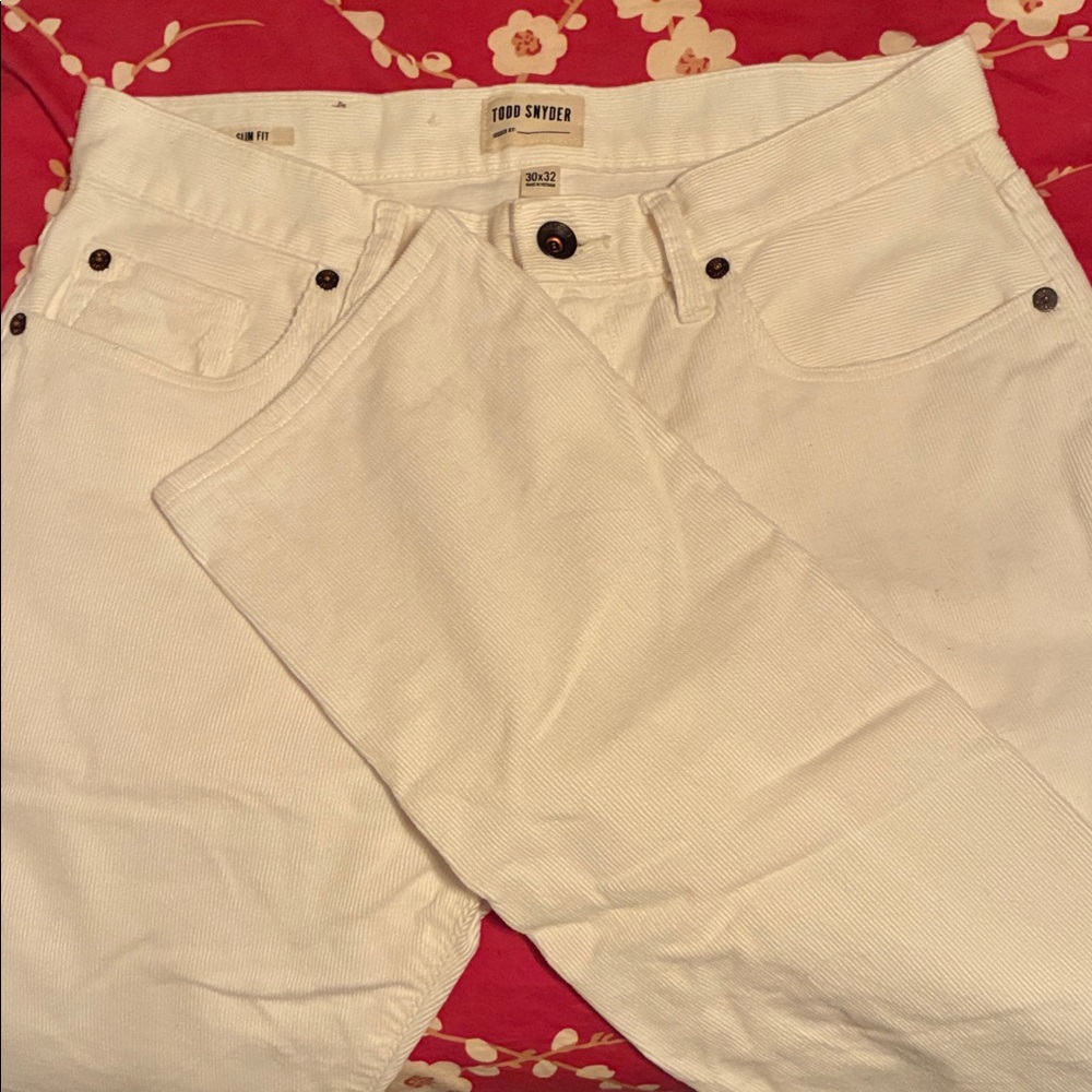 Todd Snyder Ivory Slim Fit Jeans
